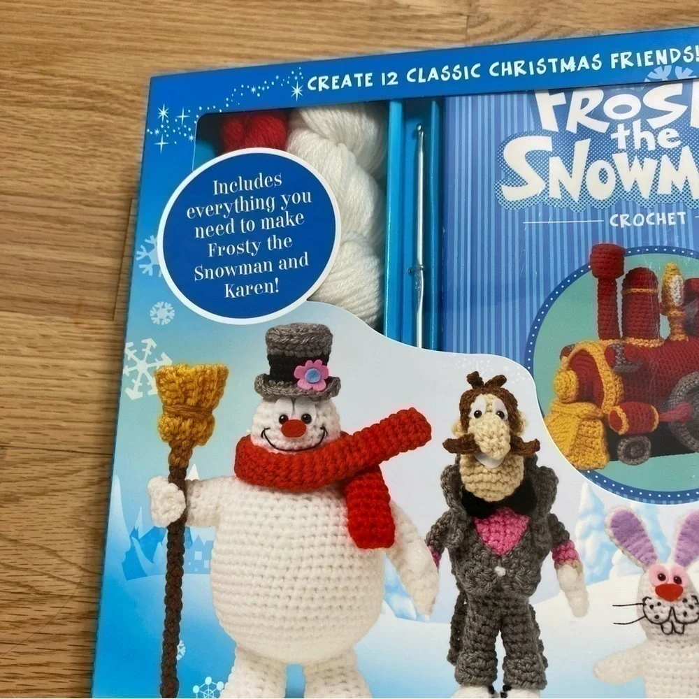 Frosty the Snowman Crochet Kit & Book Yarn Christmas NEW Karen Craft Gift